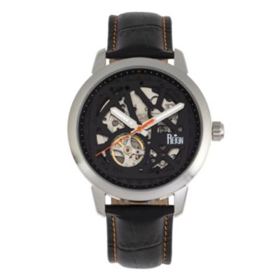 Men's Reign Rudolf Automatic Skeleton Leather-Band Watch