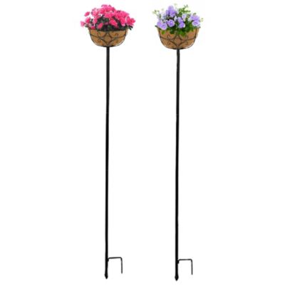 Panacea (#88940) Black Planter Garden Pole Stake 69 X 10, Black, Coco Liner (Pack Of 2)