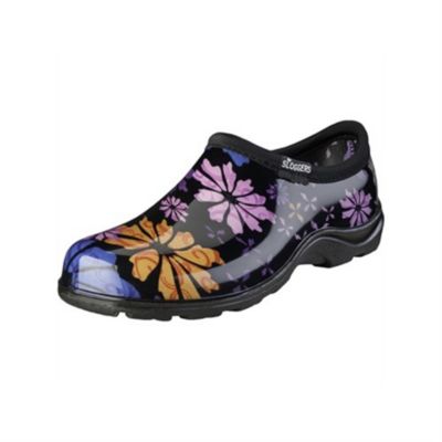 Sloggers Women's Rain & Garden Shoes Flower Power Print, 10, Black, 10M -  091053505505