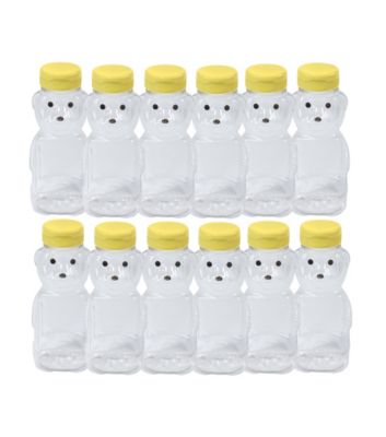 Little Giant Plastic Bear Bottle Honey Squeeze Bottle With Flip-Top Lid (12 Ounce, 12 Pack)