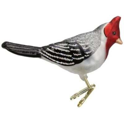 Old World Christmas Red-Crested Cardinal Glass Blown Ornament For Christmas Tree