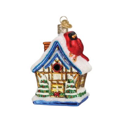 Old World Christmas Blown Glass Christmas Ornament, Cardinal Birdhouse