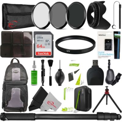 Vivitar Essential Travel Kit For Nikon Coolpix P1000 Camera With Replacement Battery