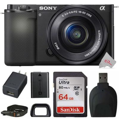 Sony Zv-E10 Flip-Out Touchscreen Lcd Mirrorless Camera With 16-50Mm Lens Ilce-6400L/b Kit