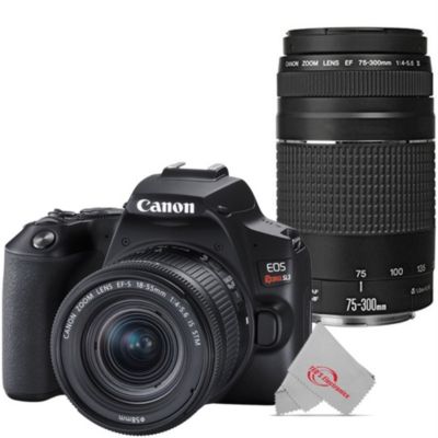 Canon Eos Rebel Sl3 Built-In Wi-Fi Dslr Camera With 18-55Mm And 75-300Mm Lens - Black