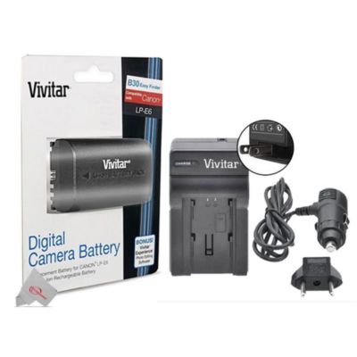 Vivitar Viv-Cb-E6 Replacement Battery For Canon Lp-E6 With Lc-E6 Replacement Rapid Charger For Canon Lp-E6 For 90D 80D 5D 6D 7D