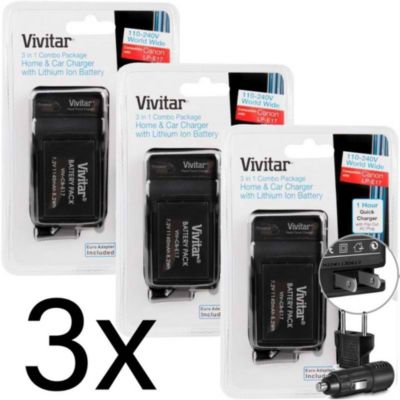 Vivitar 3X Viv-Cb-E17 Replacement Rechargeable Battery Canon Lp-E17 For Canon Eos Rebel T6S Dslr Camera