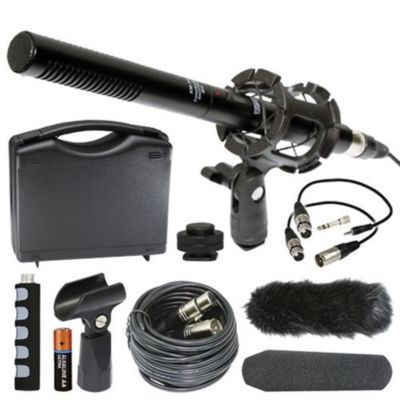 Teds Camcorder External Microphone Vidpro Xm-55 13-Piece Professional Video & Broadcast Unidirectional Condenser Microphone Kit