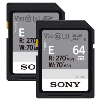 Sony 64Gb Sf-E Series Uhs-Ii Class 10 Reads 270 Mb/s Sdxc Memory Card - 2 Count