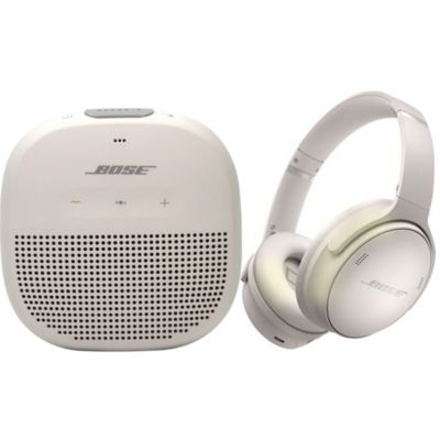Quietcomfort 45 Noise-Canceling Headphones White + Bose Soundlink Micro Bluetooth Speaker