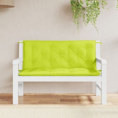 Vidaxl Garden Bench Cushions 2Pcs Bright Green 47.2""x19.7""x2.8"" Oxford Fabric -  8720286187265