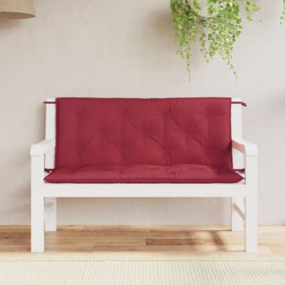 Vidaxl Garden Bench Cushions 2Pcs Wine Red 47.2""x19.7""x2.8"" Oxford Fabric