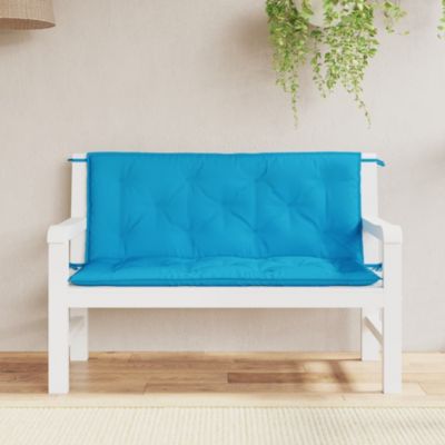 Vidaxl Garden Bench Cushions 2Pcs Light Blue 47.2""x19.7""x2.8"" Oxford Fabric