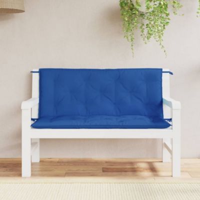 Vidaxl Garden Bench Cushions 2Pcs Blue 47.2""x19.7""x2.8"" Oxford Fabric