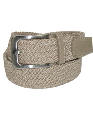 Ctm Men's Big & Tall Elastic Braided Stretch Belt With Silver Buckle