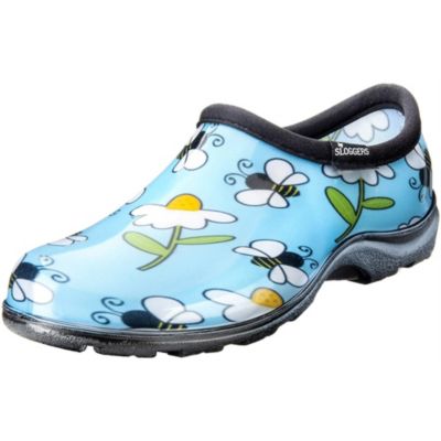 Sloggers Waterproof Comfort Garden Shoe, Light Blue Bee, Size 11