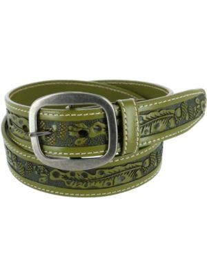 CTM Leather Embossed Belt with Removable Buckle belk