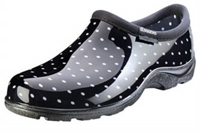 Sloggers Women's Waterproof Rain & Garden Shoe, Black/white Polka-Dots, Size 6