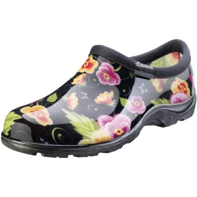 Sloggers Waterproof Comfort Garden Shoe, Pansy Black/purple, Size 11