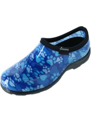 Sloggers Women's Paw Print Rain And Garden Shoes, Blue, 6M -  091053503228