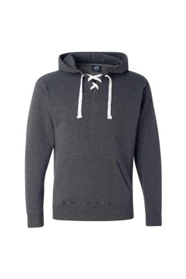 J. America Men's Sport Lace Hooded Sweatshirt, Grey, Xs