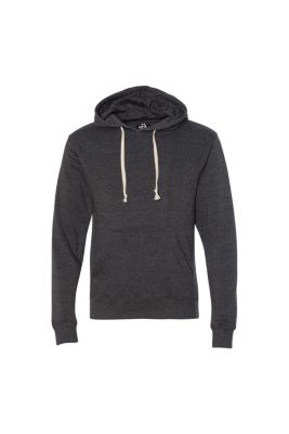 J. America Men's Triblend Fleece Hooded Sweatshirt, Black, X-Large