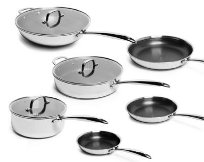 Lexi Home Tri-Ply Stainless Steel Diamond Nonstick 9 Piece Cookware Set