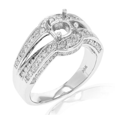 Vir Jewels 1.10 Cttw Semi Mount Diamond Engagement Ring 14K White Gold Round Bridal Size 7