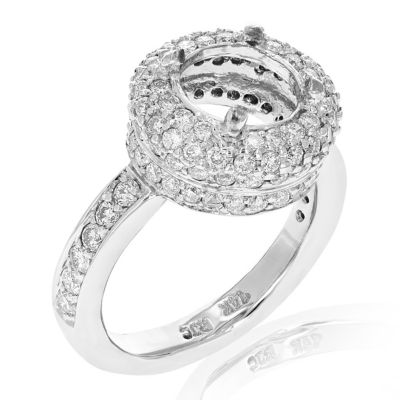 Vir Jewels 1 Cttw Diamond Semi Mount Engagement Ring 14K White Gold Round Bridal Size 5