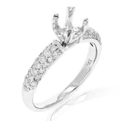 Vir Jewels 1/2 Cttw Semi Mount Diamond Engagement Ring 14K White Gold Round Bridal Size 7
