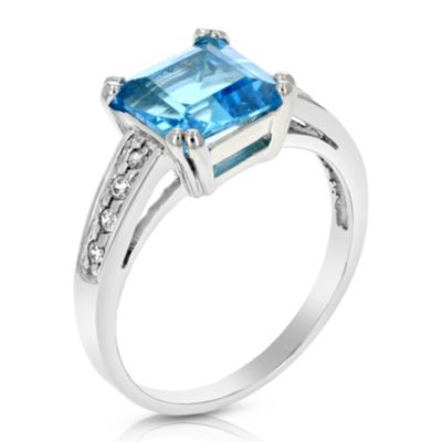 Vir Jewels 1.90 Cttw Swiss Blue Topaz Ring .925 Sterling Silver Rhodium Princess Shape 8 Mm