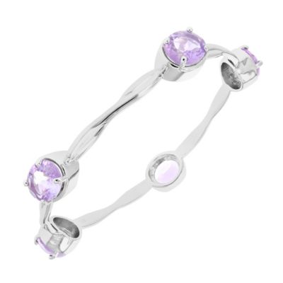 Vir Jewels 12 Cttw Purple Amethyst Bangle Bracelet Brass With Rhodium Plating 11X9 Mm Oval