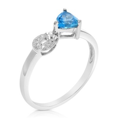 Vir Jewels 2/5 Cttw Blue Topaz Ring .925 Sterling Silver With Rhodium Plating Triangle 5 Mm