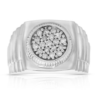 Vir Jewels 1/2 Cttw Men's Diamond Ring 10K White Gold Wedding Engagement Bridal Style