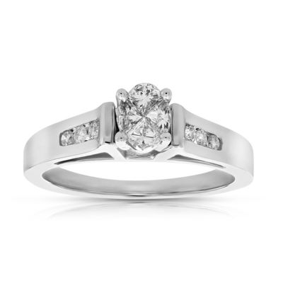 Vir Jewels 0.60 Cttw Diamond Engagement Ring 14K White Gold Wedding Bridal