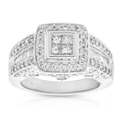 Vir Jewels 1.65 Cttw Diamond Engagement Ring 14K White Gold Wedding Bridal