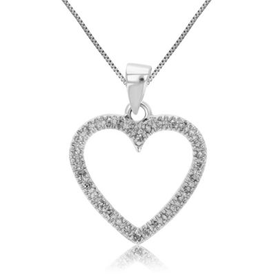 Vir Jewels 1/6 Cttw Diamond Heart Pendant Necklace 14K White Gold With 18 Inch Chain