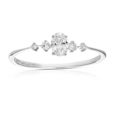 Vir Jewels Lab Created Women's 1/3 Ct Round 5 Lab Grown Diamond Engagement Ring In .925 Sterling Silver Prong Set