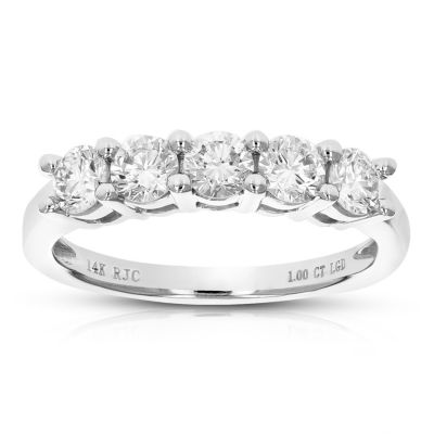 Vir Jewels Lab Created Women's 1 Ct Round 5 Lab Grown Diamond Engagement Ring In 14K White Gold Prong Set