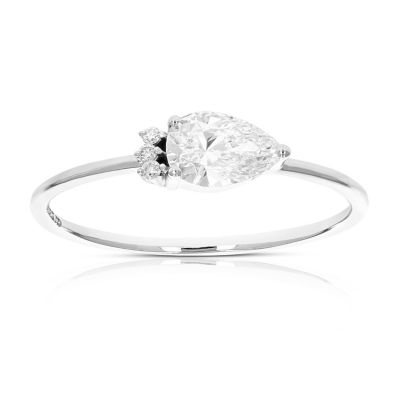 Vir Jewels Lab Created Women's 1/2 Ct Round 4 Lab Grown Diamond Engagement Ring In 14K White Gold Prong Set