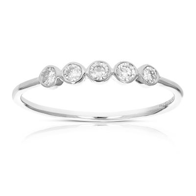 Vir Jewels Lab Created Women's 1/5 Ct Round 5 Lab Grown Diamond Engagement Ring In .925 Sterling Silver Prong Set