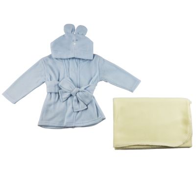 Bambini Fleece Robe And Blanket - 2 Pc Set