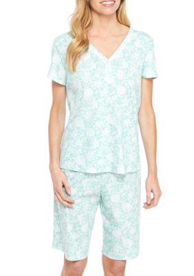 Karen Neuburger 2-Piece Short Sleeve Bermuda Short Pajama Set | belk