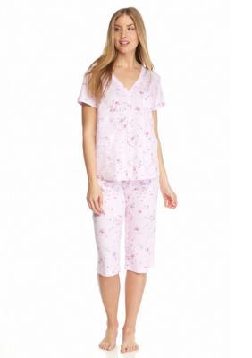 Karen Neuburger Printed Cardigan Capri Pajama Set | Belk