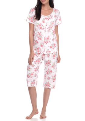 Karen Neuburger Petite Size Cardigan Capri Pajama Set | Belk