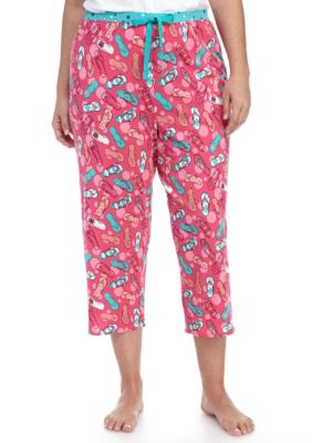 New Directions Plus Size Flip Flop Capri Pajama Pant | Belk