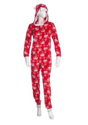 Elf on the Shelf Hooded Zip Front Ribbed One Piece Pajama | Belk