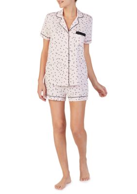 Kate Spade New York Women's 2-Piece Short Sleeve Modal Shortie Pajama Set, Pink, Small -  0040758664437