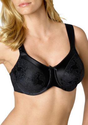Satin Tracings Underwire Minimizer Bra (3562) Black, 40G at  Women's  Clothing store