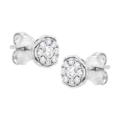Haus Of Brilliance Lab Created .925 Sterling Silver 1/2Ct Tdw Lab Grown Diamond Composite Earring (F-G, Vs2-Si1)